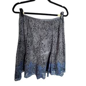 Whimsigoth Witchy Coquette Mesh Lace Embroidered Midi Skirt Blue Gray ‎ Panel 6